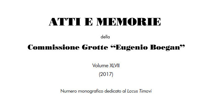 [e-book] monografia sul Lacus Timavi, a cura della Commissione Grotte ‘E. Boegan’