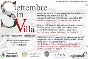 Settembre in Viila; Villa romana; Liberta Peticia; E-Villae; Staranzano